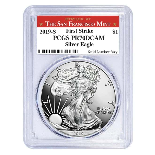 2019-S 1 oz Proof Silver American Eagle PCGS PF 70 DCAM First Strike (SF Label) 