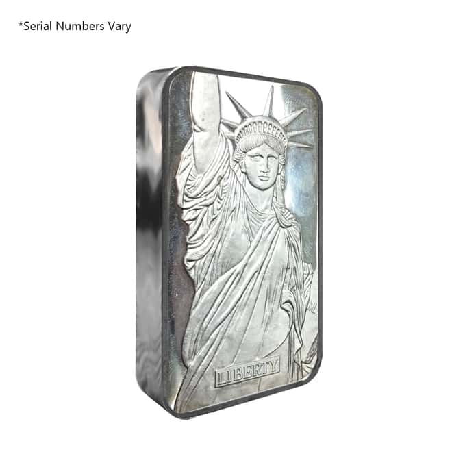 1986 5 oz Engelhard MTB Liberty Trade Silver Vintage Bar .999+ Fine