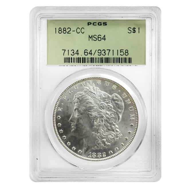 1882-CC Silver Morgan Dollar PCGS MS 64