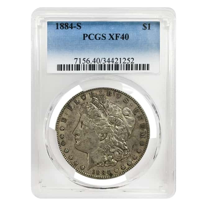 1884-S Silver Morgan Dollar PCGS XF 40