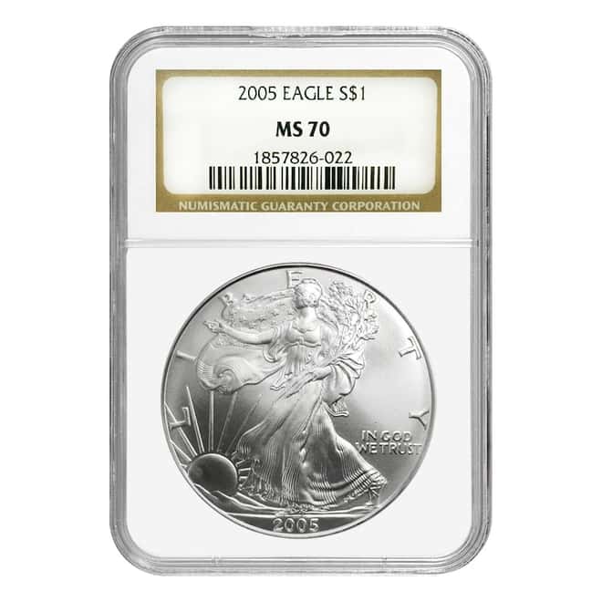 2005 1 oz Silver American Eagle $1 Coin NGC MS 70
