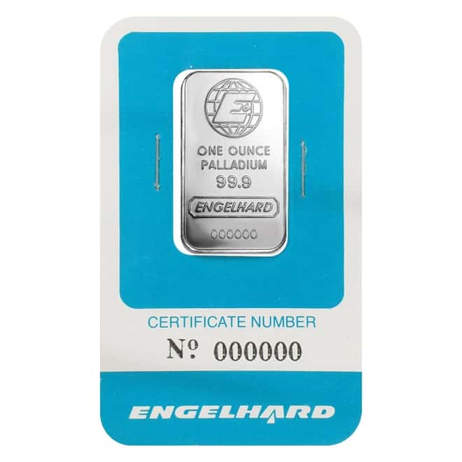 1 oz Engelhard Palladium Vintage Bar .999 Fine (In Assay)