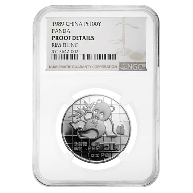 1989 1 oz Chinese Proof Platinum Panda 100 Yuan NGC Proof Details