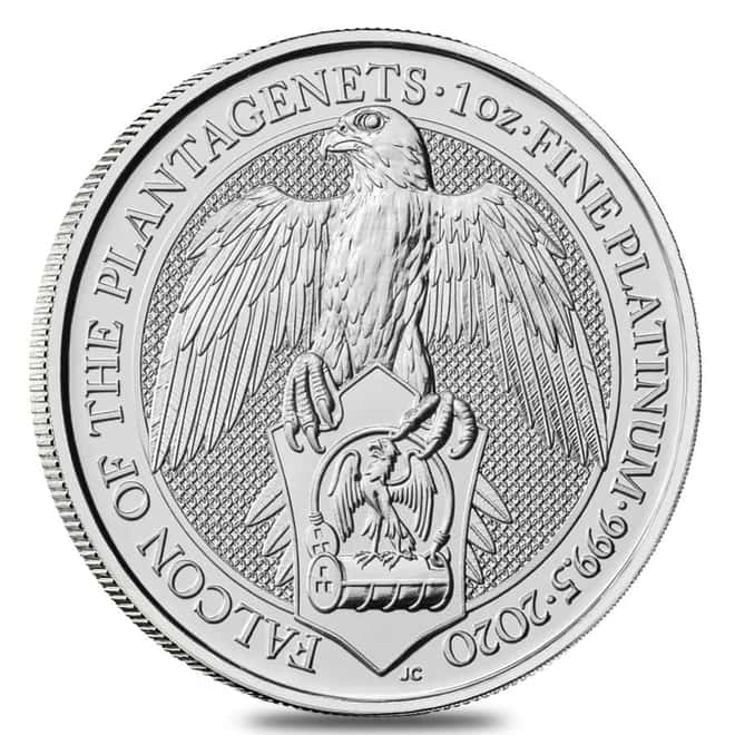 2020 Great Britain 1 oz Platinum Queen's Beasts (Falcon) Coin .9995 Fine BU