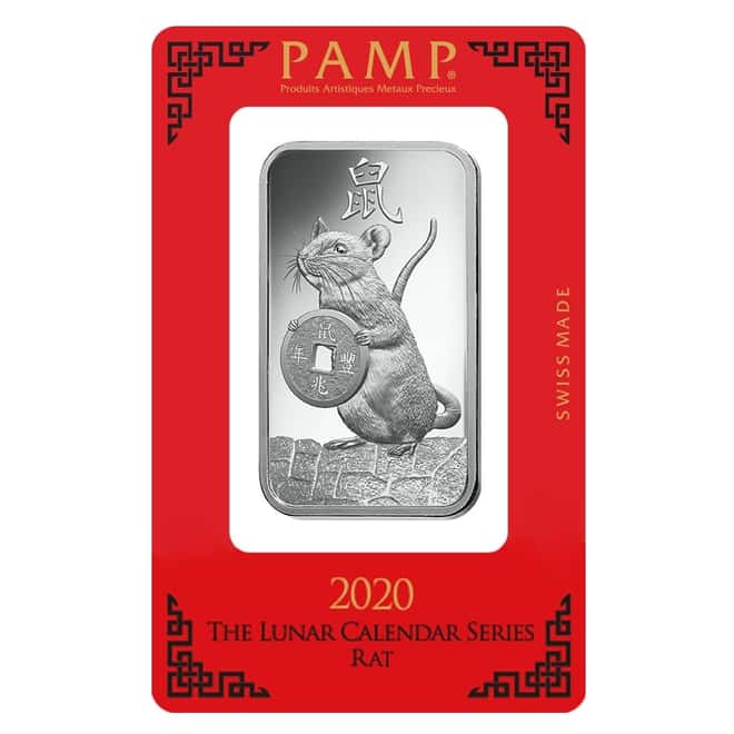 10 gram PAMP Suisse Year of the Mouse / Rat Silver Bar (In Assay)