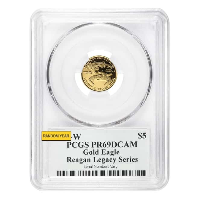 1/10 oz $5 Proof Gold American Eagle PCGS PF 69 DCAM - Reagan Legacy Series (Random Year)