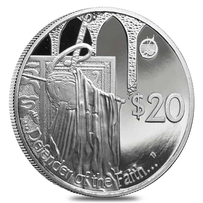 2002 1/2 oz Fiji Defender of the Faith $20 Proof Platinum Coin (w/Box & COA)