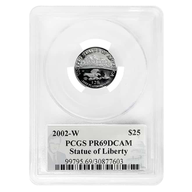 2002 W 1/4 oz $25 Platinum American Eagle Proof Coin PCGS PF 69 UCAM (Philip Diehl Sign Label)