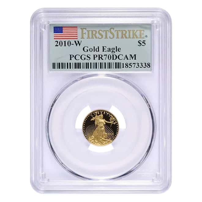 2010 W 1/10 oz $5 Proof Gold American Eagle PCGS PF 70 First Strike