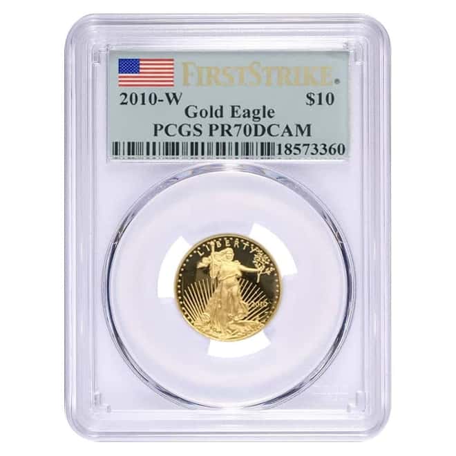 2010 W 1/4 oz $10 Proof Gold American Eagle PCGS PF 70 First Strike