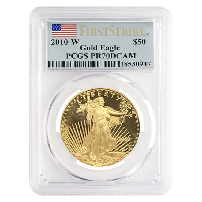 2010 W 1 oz $50 Proof Gold American Eagle PCGS PF 70 First Strike