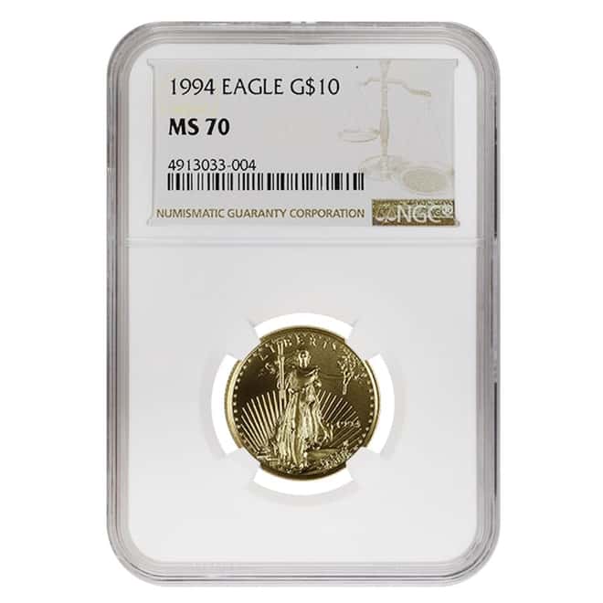 1994 1/4 oz $10 Gold American Eagle NGC MS 70