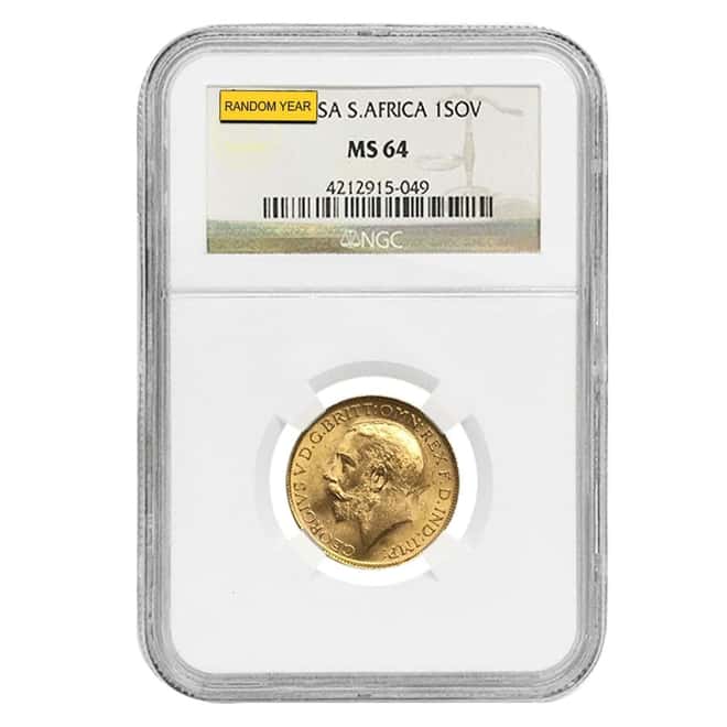 Gold Sovereign Coin NGC/PCGS MS 64 (Random Year)