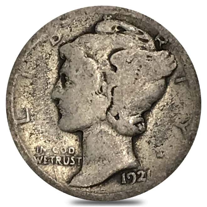 1921-D Mercury Dime 90% Silver AG-VG