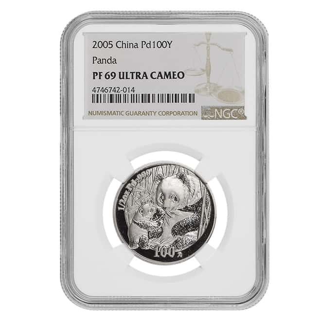 2005 1/2 oz Proof Palladium Chinese Panda 100 Yuan NGC PF 69 UCAM