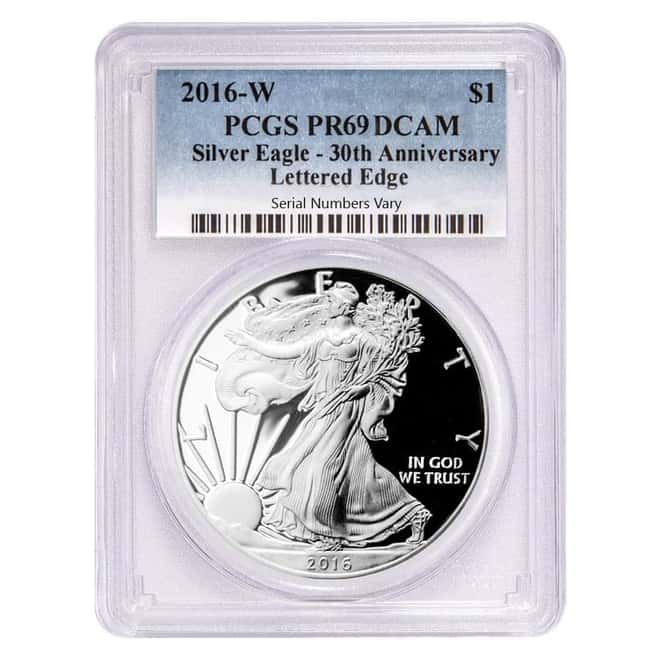 2016-W 1 oz Proof Silver American Eagle PCGS PF 69 - 30th Anniv 