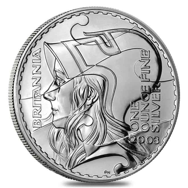 2003 Great Britain 1 oz Silver Britannia Coin .958 Fine BU