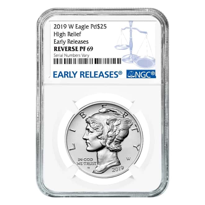 2019-W 1 oz Reverse Proof Palladium American Eagle NGC PF 69 ER