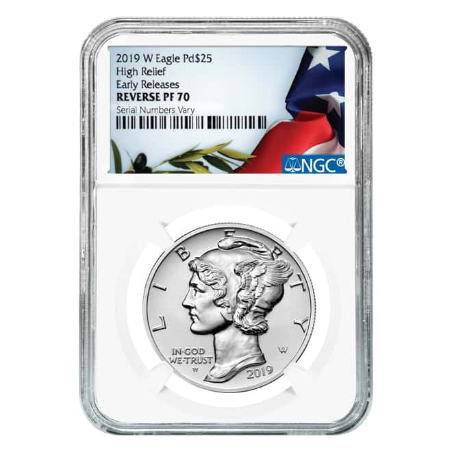 2019-W 1 oz Reverse Proof Palladium American Eagle NGC PF 70 ER (Flag Label)