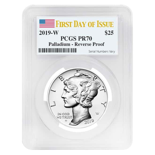 2019-W 1 oz Reverse Proof Palladium American Eagle PCGS PF 70 FDOI