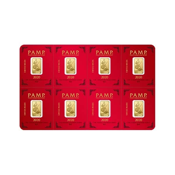 8x1 gram Gold Bar PAMP Suisse Lunar Rat Multigram+8 (In Assay) 
