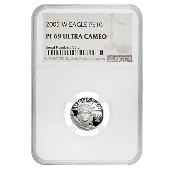 2005 W 1/10 oz $10 Platinum American Eagle Proof Coin NGC PF 69 UCAM