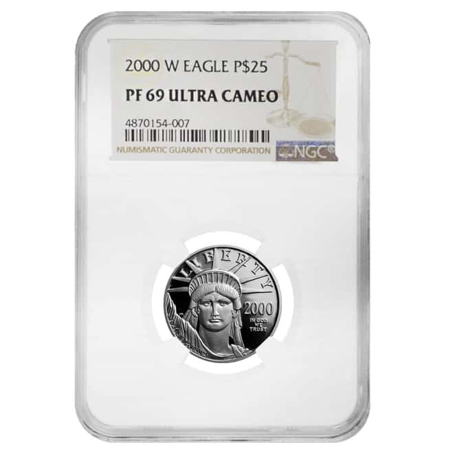 2000 W 1/4 oz $25 Platinum American Eagle Proof Coin NGC PF 69 UCAM