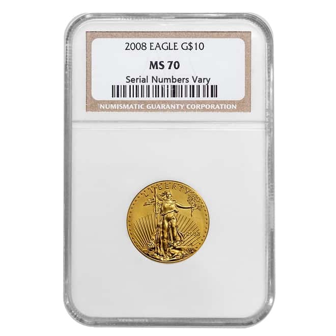 2008 1/4 oz $10 Gold American Eagle NGC MS 70