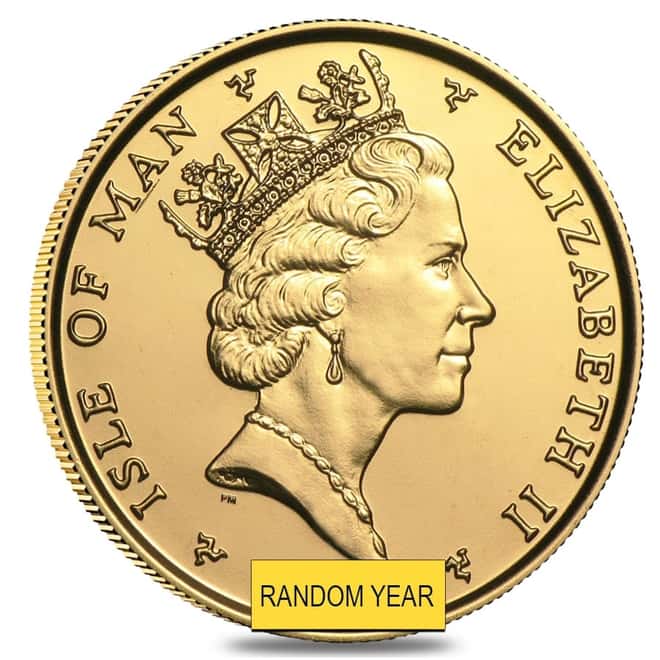 1 oz Isle of Man Proof/BU Gold Angel Coin (Random Year)