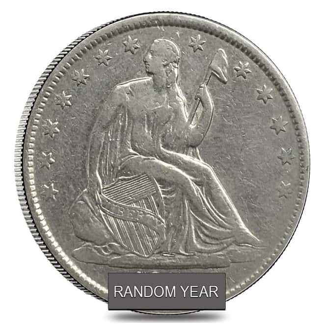 1839-1891 Seated Liberty Half Dollar Silver Coin XF (Random Year)
