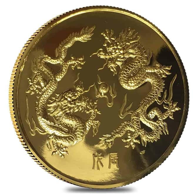 1988 5 oz Singold Singapore Year of the Dragon Proof Gold Coin (w/Box & COA)