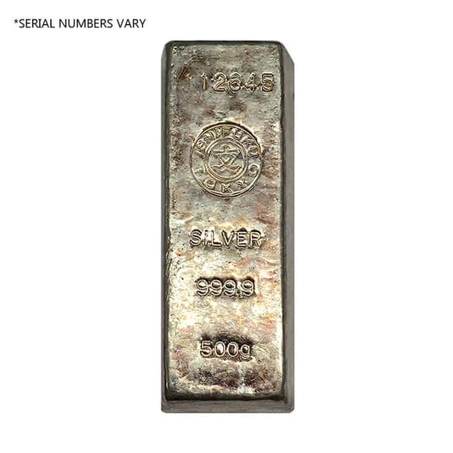 500 gram Ishifuku Tokyo Silver Bar .9999 Fine