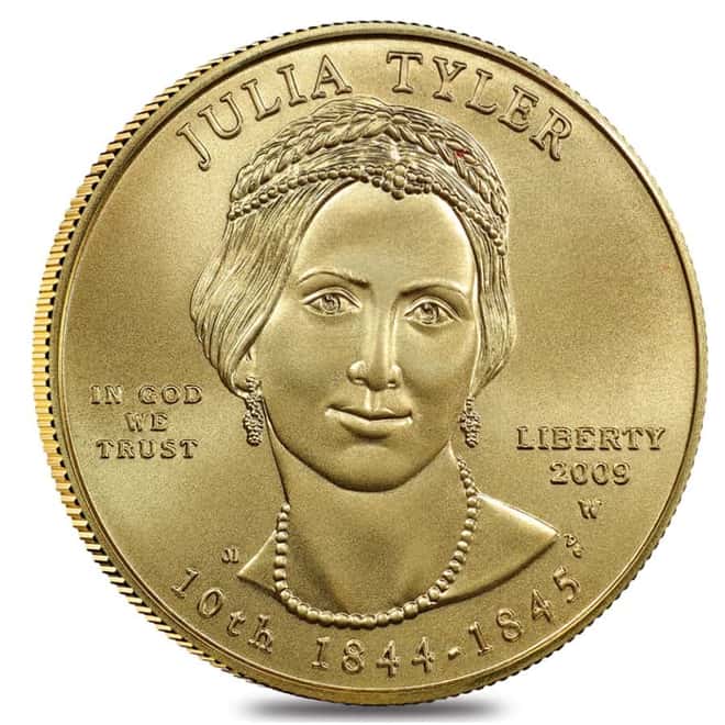 2009 W 1/2 oz $10 First Spouse - Julia Tyler Gold Coin BU (w/Box & COA)