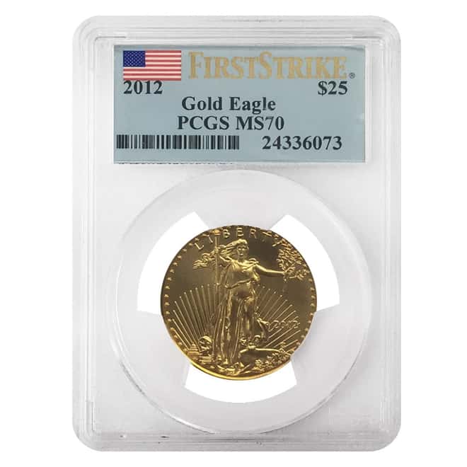 2012 1/2 oz $25 Gold American Eagle PCGS MS 70 First Strike