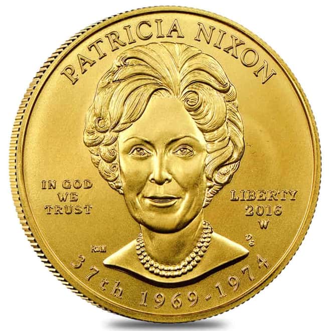 2016 W 1/2 oz $10 First Spouse - Patricia Nixon Gold Coin BU (w/Box & COA)