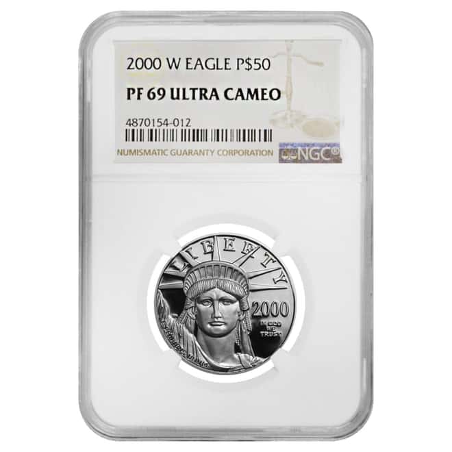 2000 W 1/2 oz $50 Platinum American Eagle Proof Coin NGC PF 69 UCAM