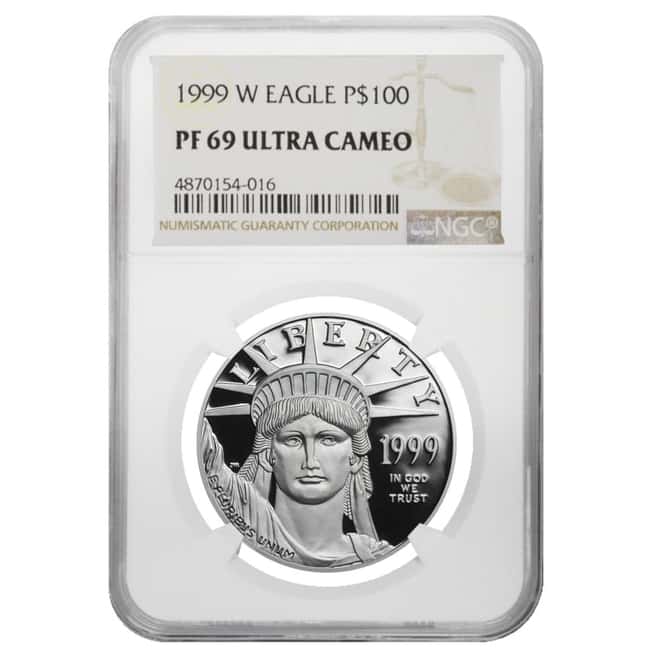 1999 W 1 oz $100 Platinum American Eagle Proof Coin NGC PF 69 UCAM