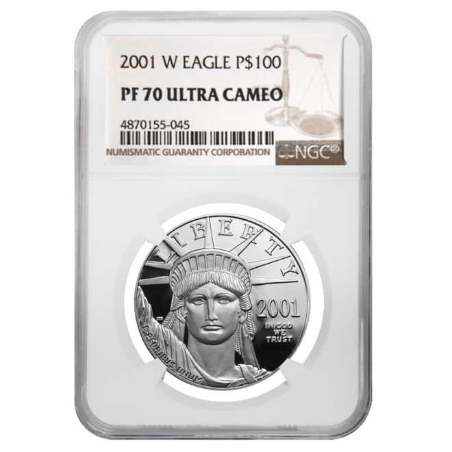 2001 W 1 oz $100 Platinum American Eagle Proof Coin NGC PF 70 UCAM