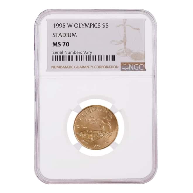 1995 W $5 Olympics Stadium Commemorative Gold Coin NGC MS 70