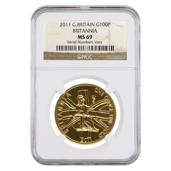 2011 Great Britain 1 oz Gold Britannia Coin NGC MS 69