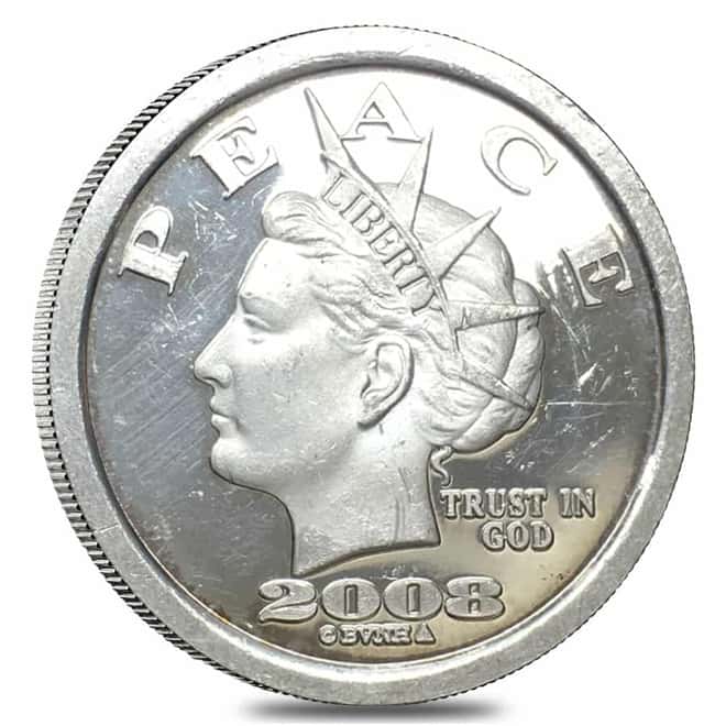 2008 1/2 oz NORFED Liberty Stop The War Silver Round .999 Fine (Peace Hallmark)