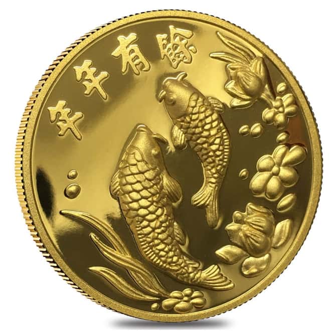 1.2057 oz Chow Tai Fook Koi Fish Gold Medal .9999 Fine (w/Box & COA)