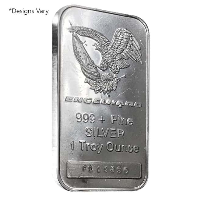 1 oz Engelhard Silver Vintage Bar .999 Fine