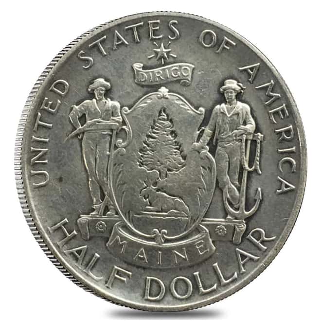 1920 Maine Centennial Half Dollar 90% Silver Commem Avg Circ