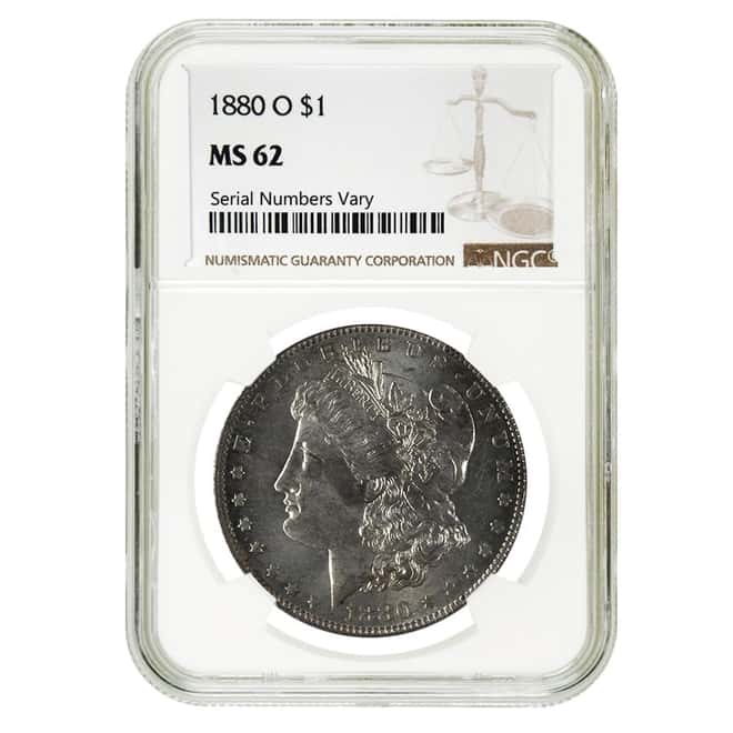 1880 O Morgan Silver Dollar NGC MS 62