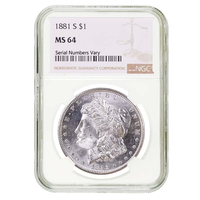1881 S Morgan Silver Dollar NGC MS 64