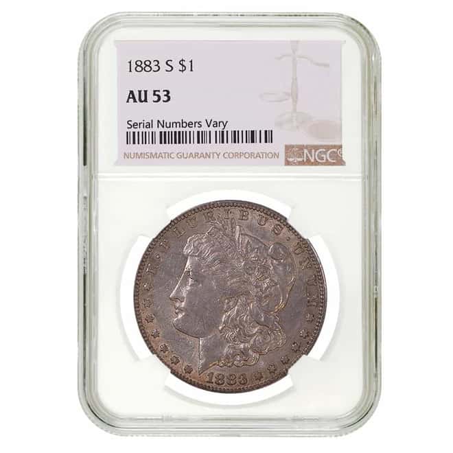 1883 S Morgan Silver Dollar $1 NGC AU 53