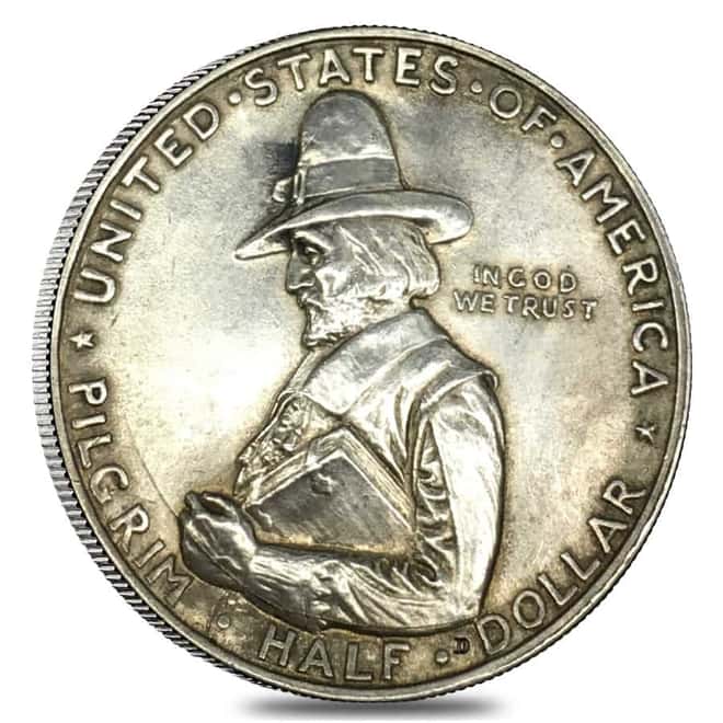 1920 Pilgrim Half Dollar 90% Silver Commem AU