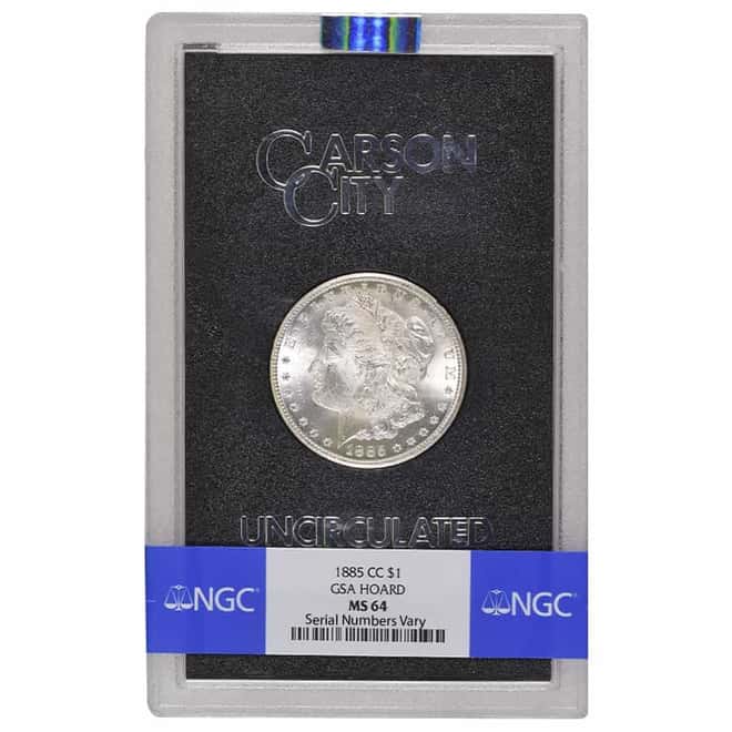 1885-CC Morgan Silver Dollar NGC MS 64 (GSA)