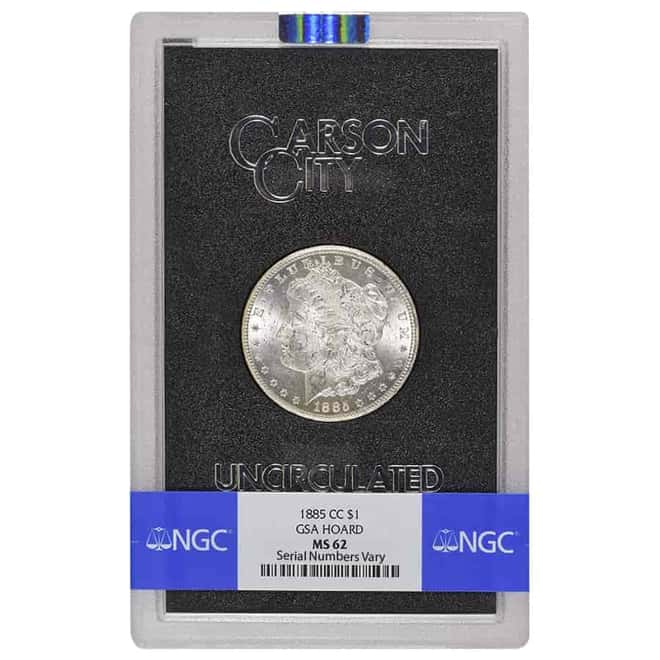 1885-CC Morgan Silver Dollar NGC MS 62 (GSA)